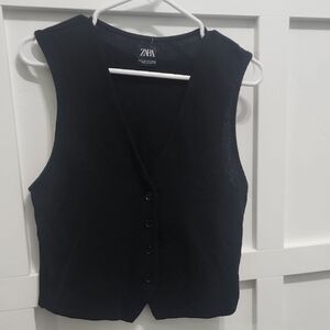 Zara Black Sleeveless Vest